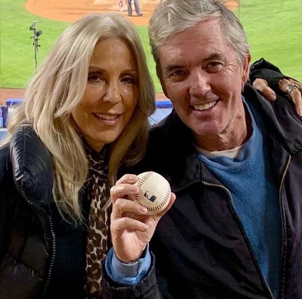 Joey Sagal poses with his first foul ball.